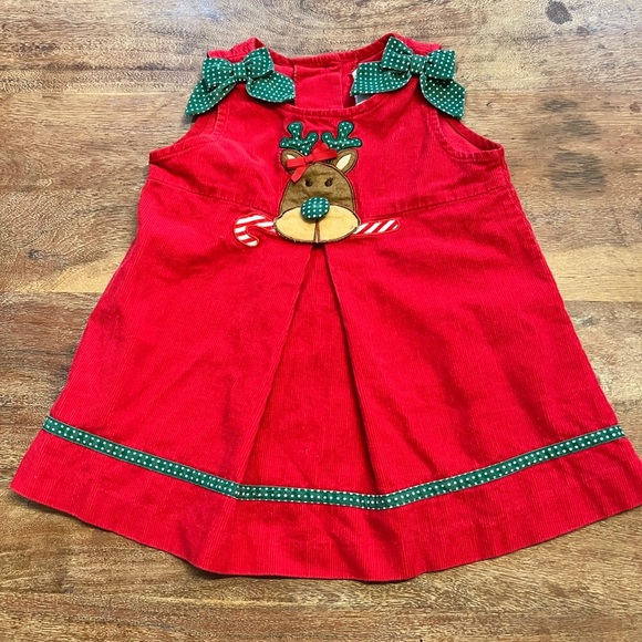 Rare Additions Christmas‎ / Reindeer dress size 12 months - Picture 1 of 8